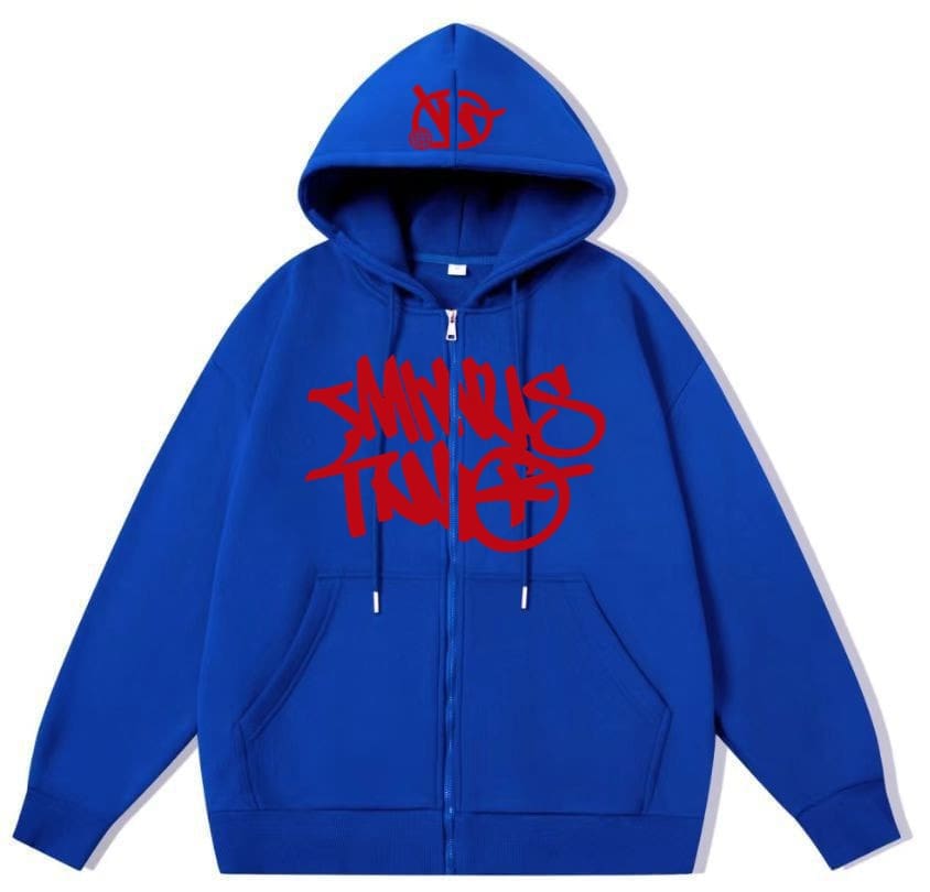 Minus Two Printed Cardigan Plus Size Hip Hop Zipper Jacket