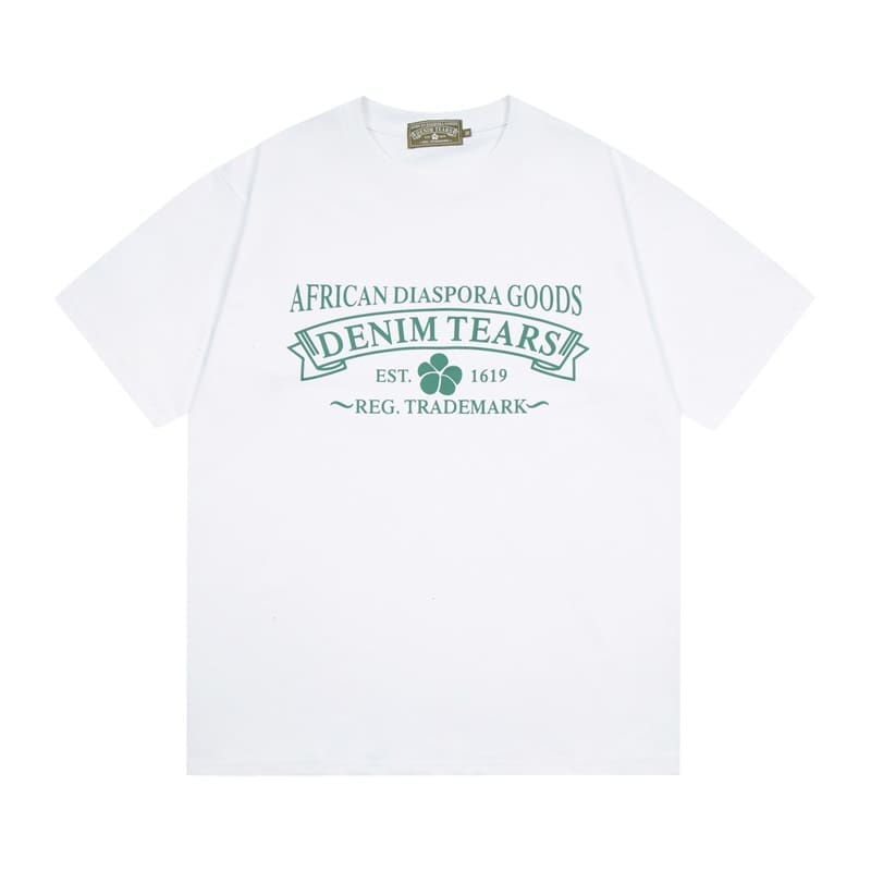 Denim Tears Hip Hop Pure Cotton Short Sleeve T-Shirt for Men and Women