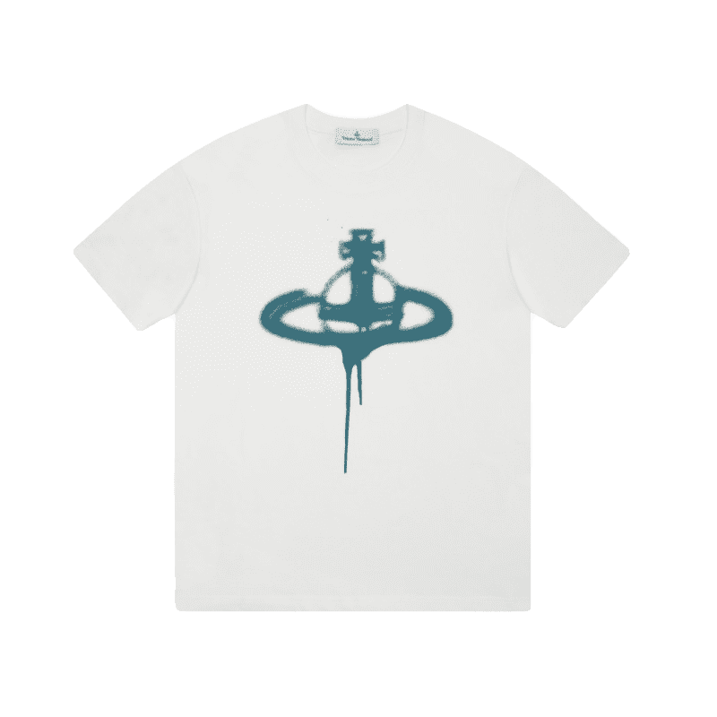 u1u1enne westwood couple print embroidered loose cotton t-shirt for men and women