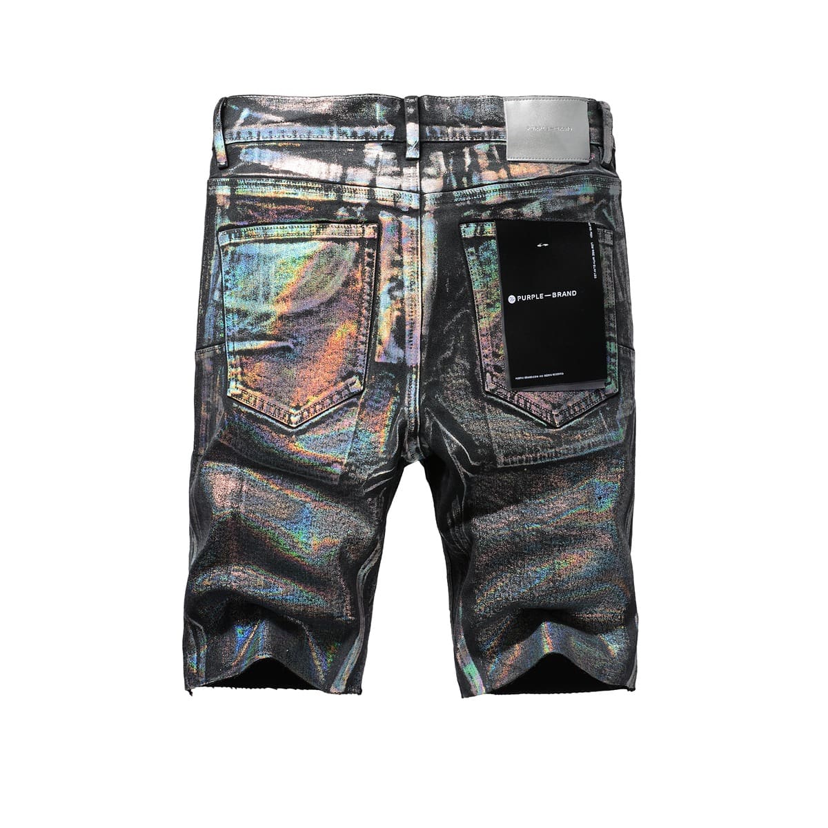 pu*re b*and denim shorts american high street silver coating 5028