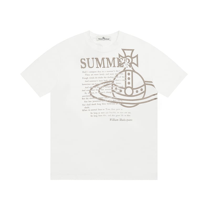 Vivienne Westwood Splash-Ink Embroidered Star Print Round Neck T-Shirt Half Sleeve