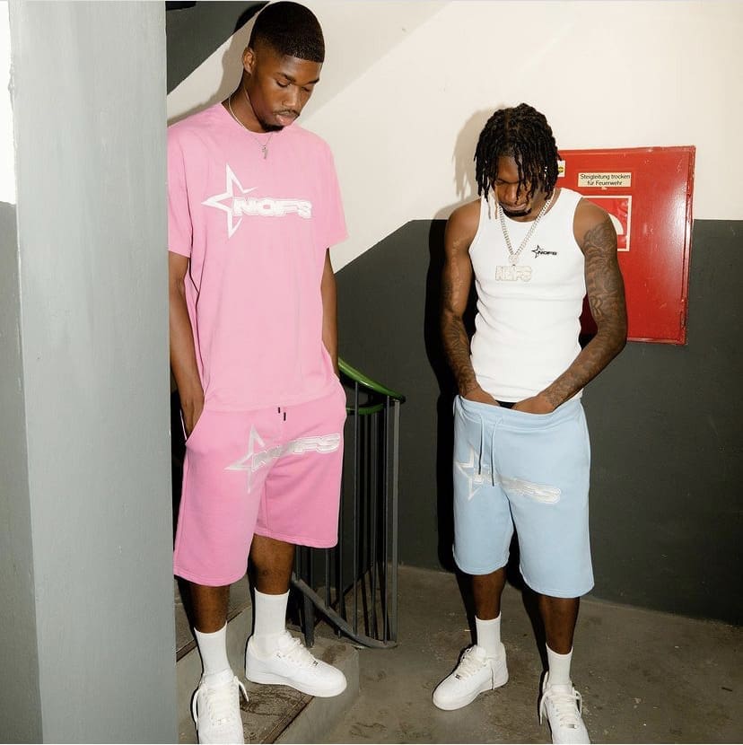 NOFS Letter Print Shorts Suit European Hip Hop Style High Street Sports Set 3