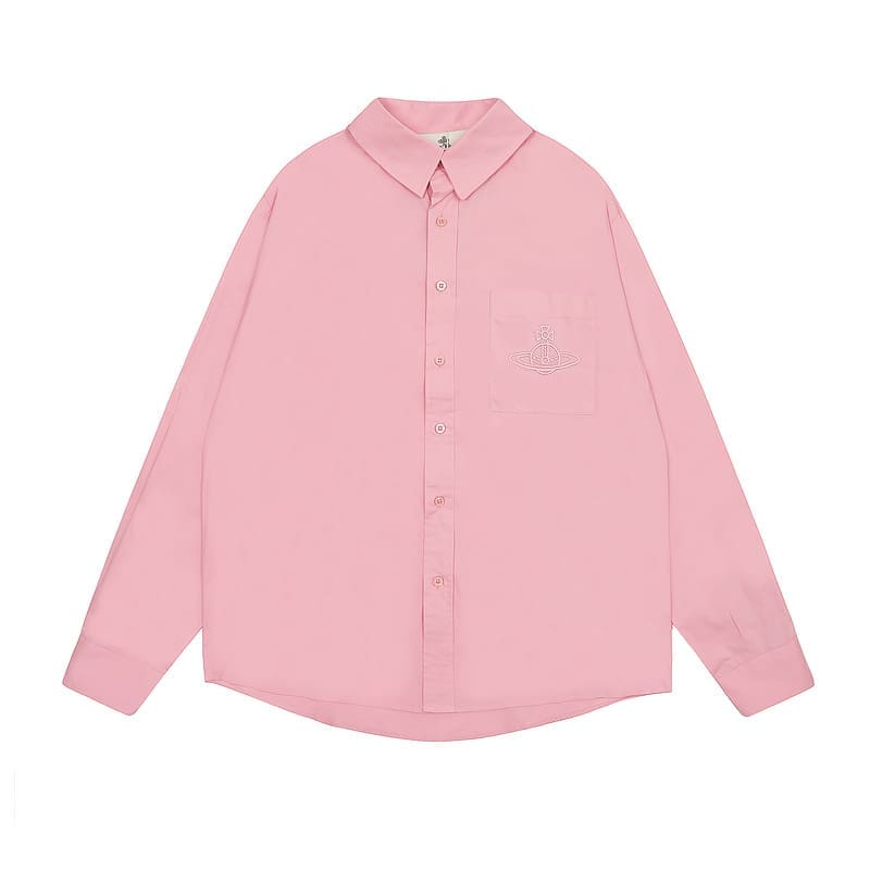 Vivienne Westwood Embroidered Loose All-Match Long-Sleeved Casual Shirt