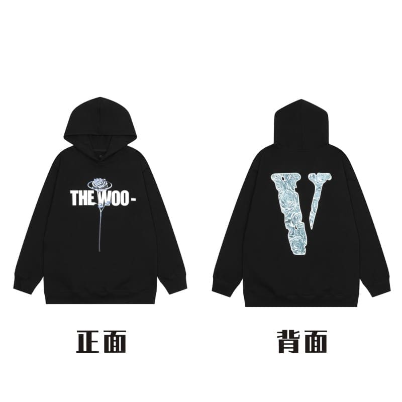 VLONE Large V Hooded Sweater Retro Pullover for Men and Women