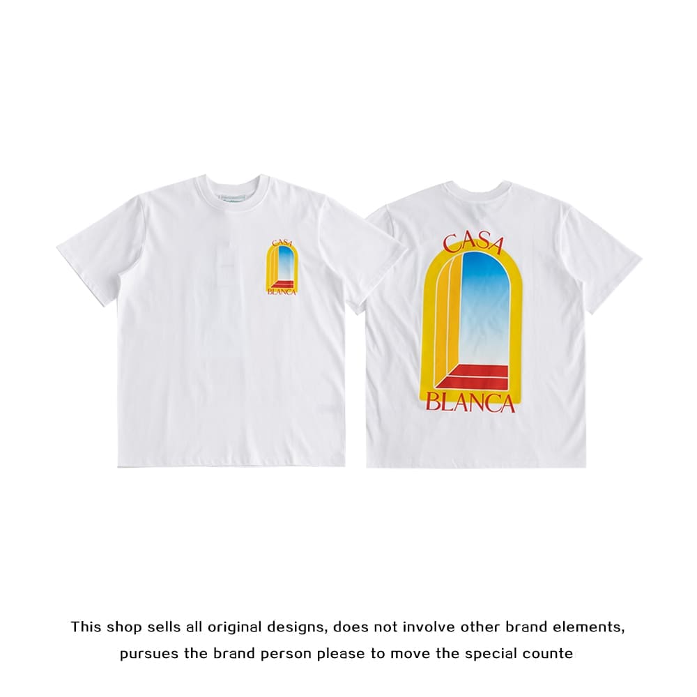 FOG Amiri Casablanca Printed Loose Crew Neck T-Shirt High Street Style