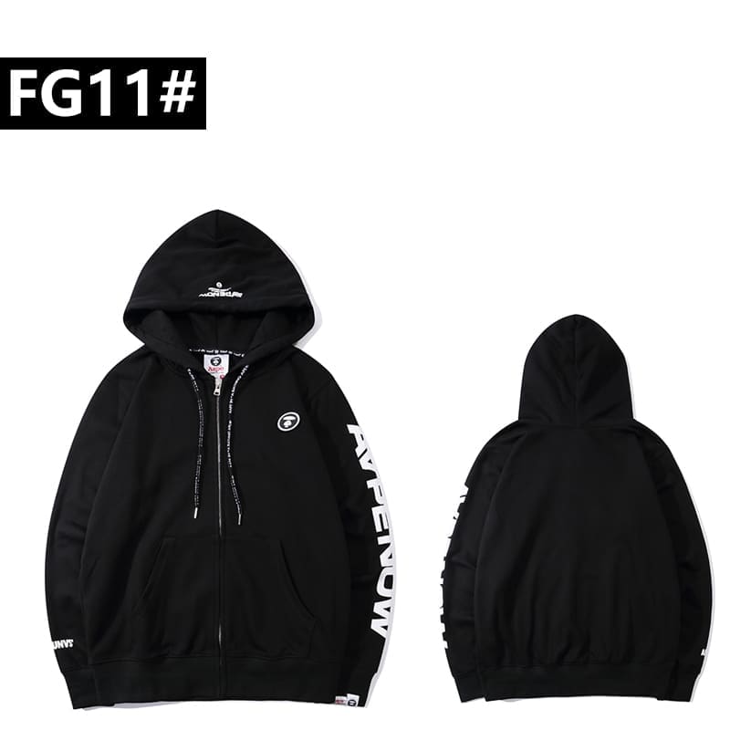 AAPE Cartoon Print Zipper Hoodie for Men and Women