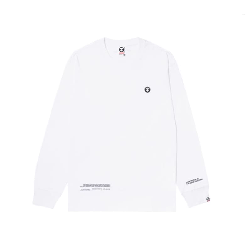 Aape Camouflage Print Long Sleeve T-Shirt Ape Head Letter Design Men’s and Women’s Black White Gray