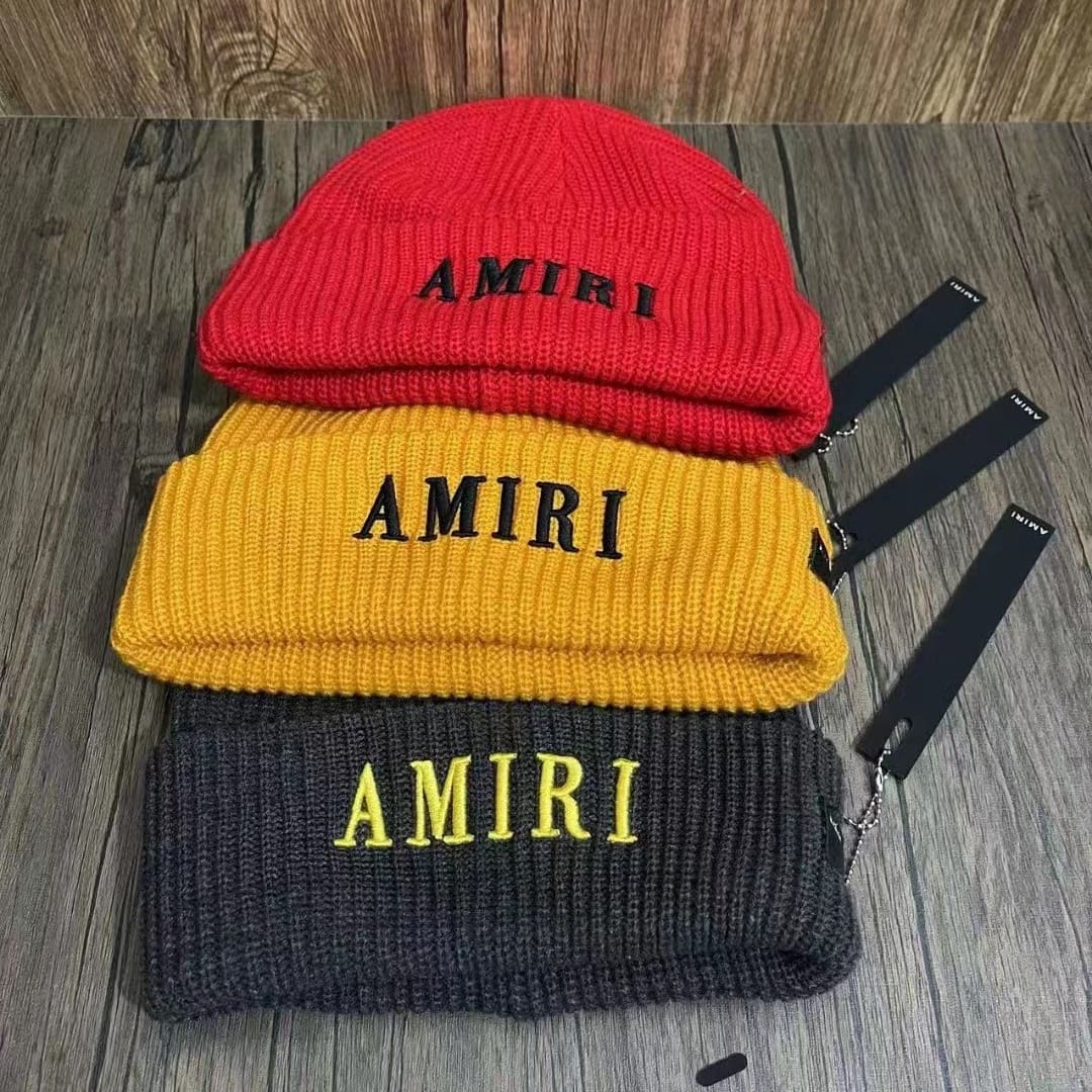 Amiri Embroidered Woolen Cap Knitted Hat for Men and Women