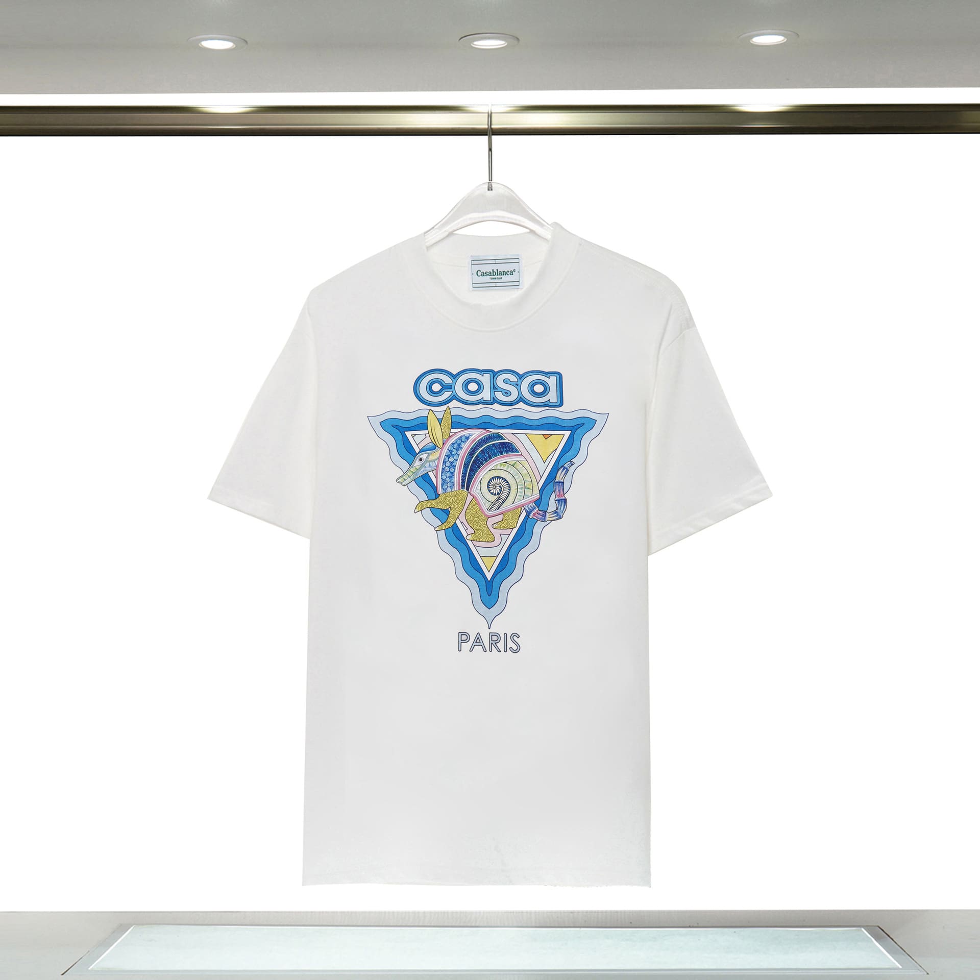 Casablanca Double Yarn Cotton Letter Print T-Shirt for Men and Women