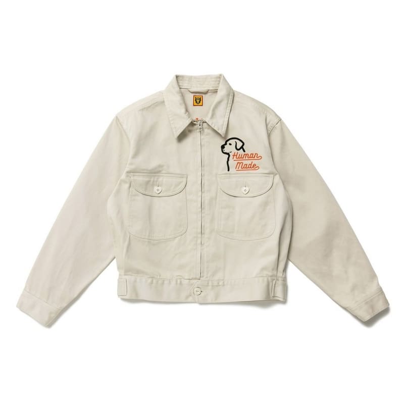 HUMAN made 2023 Spring and Autumn new men & women trendy retro overalls style casual puppy embroidery loose jacket coat