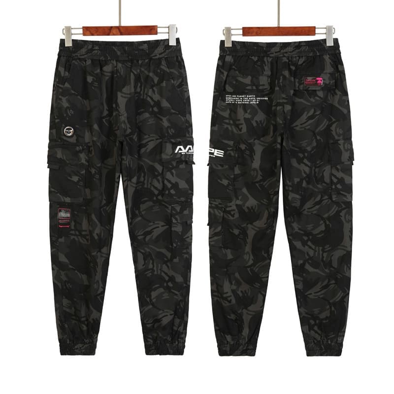 AAPE Camouflage Multi-Pocket Cargo Pants for Men and Women