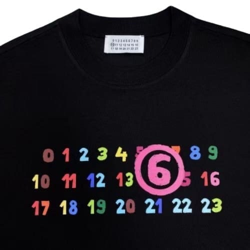 ma*s*n Ma*i*la mm6 color letter print heavyweight cotton t-shirt