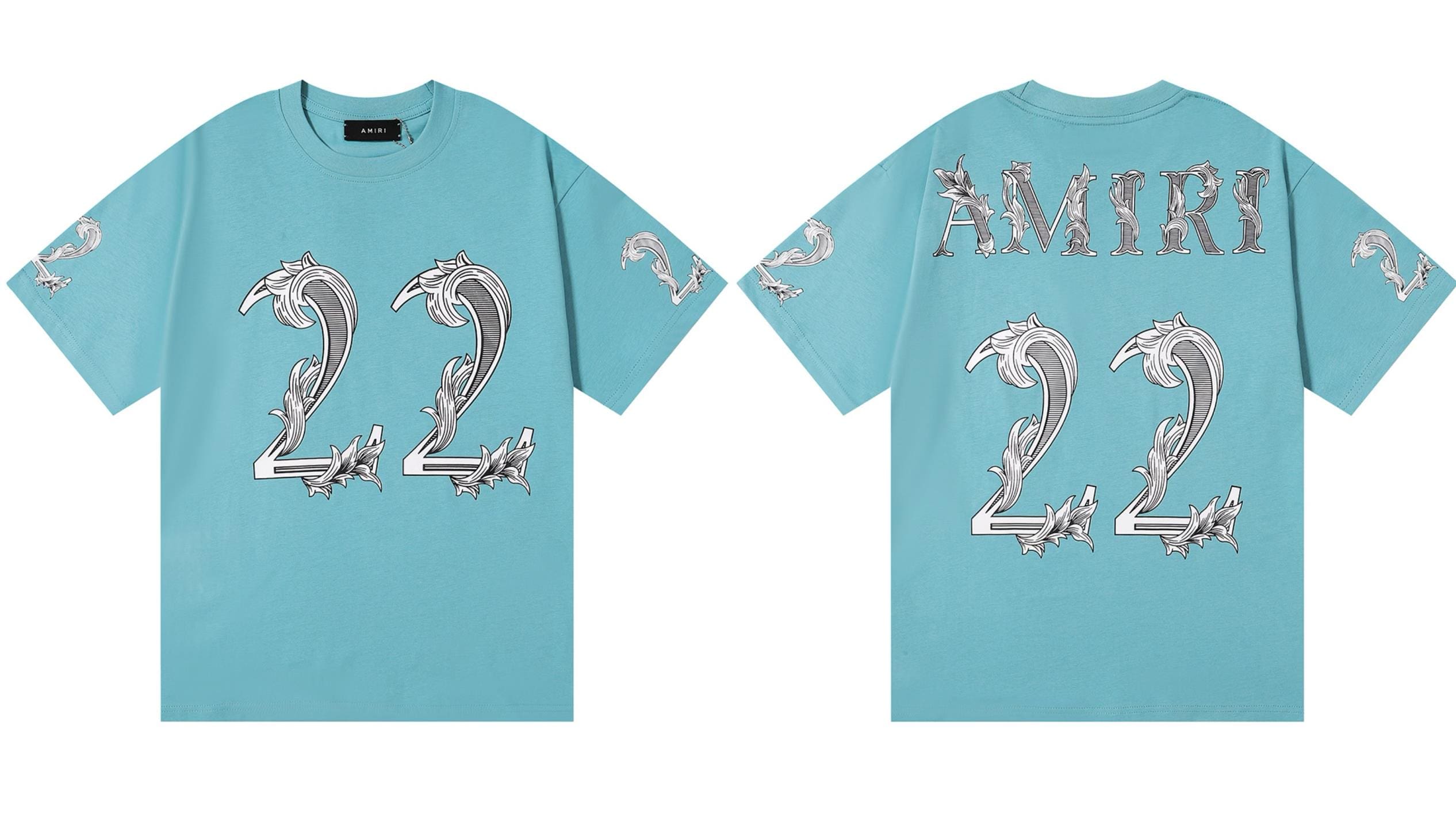 Amiri Fashion Solid Color High Street T-Shirt Retro Loose Fit 1