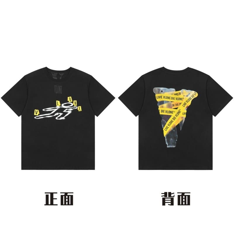 VLONE Large V Short Sleeve High Street T-Shirt Men and Women Summer Style