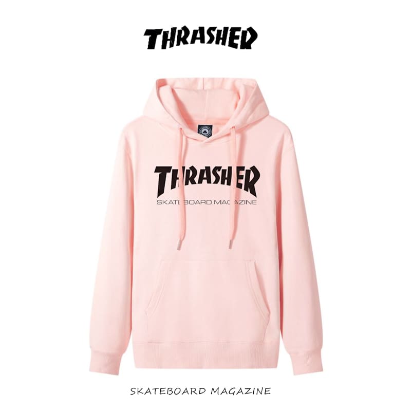 thrasher flame letter hooded sweater loose casual pure cotton coat