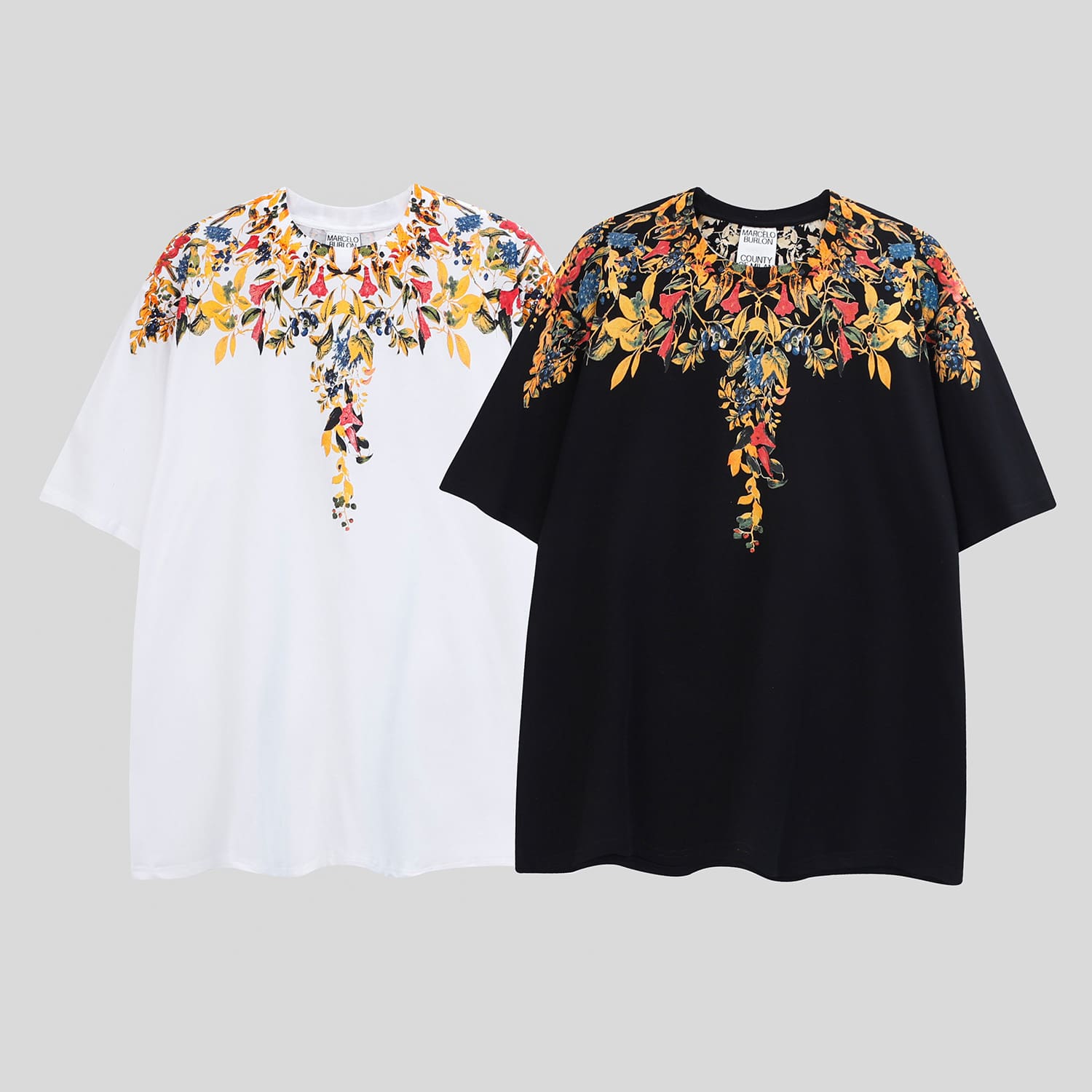 Marcelo Burlon Python Lion’s Head Feather T-Shirt Summer Couple Wear