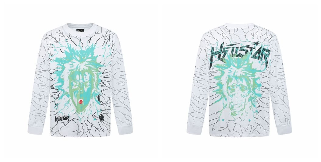 H*lst*r european and american high street fashion hip hop fashion brand men’s and women’s printed loose cotton crew neck bottoming shirt long sleeve t-shirt ins