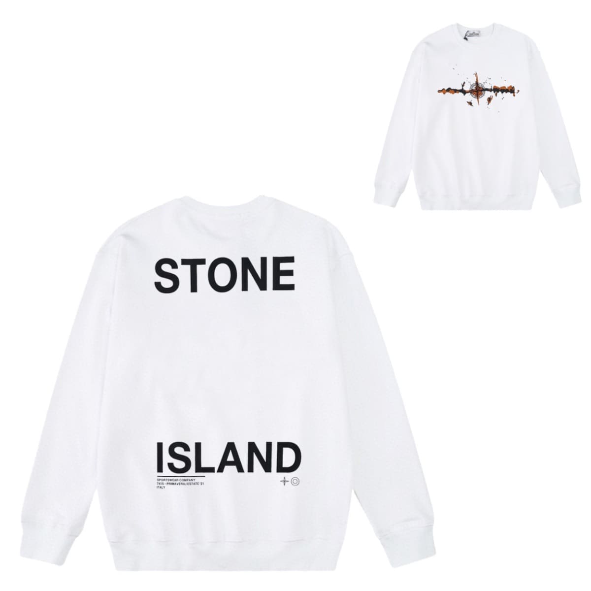 Stone Island Compass Logo Long Sleeve Minimalist Sweater