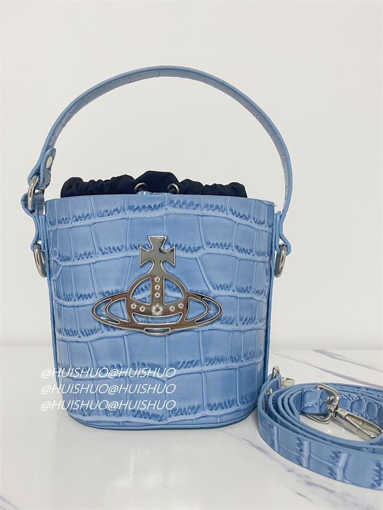 Vivienne Westwood Crocodile Pattern Baguette Shoulder Bag Saturn Chain Design