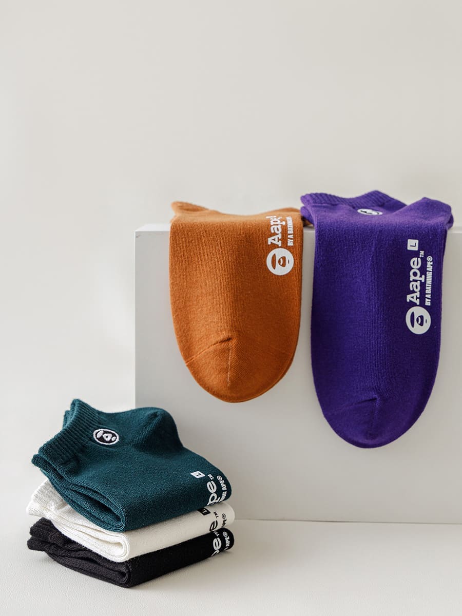 AAPE Summer Street Socks Camouflage Printed 5 Pairs Set for Men