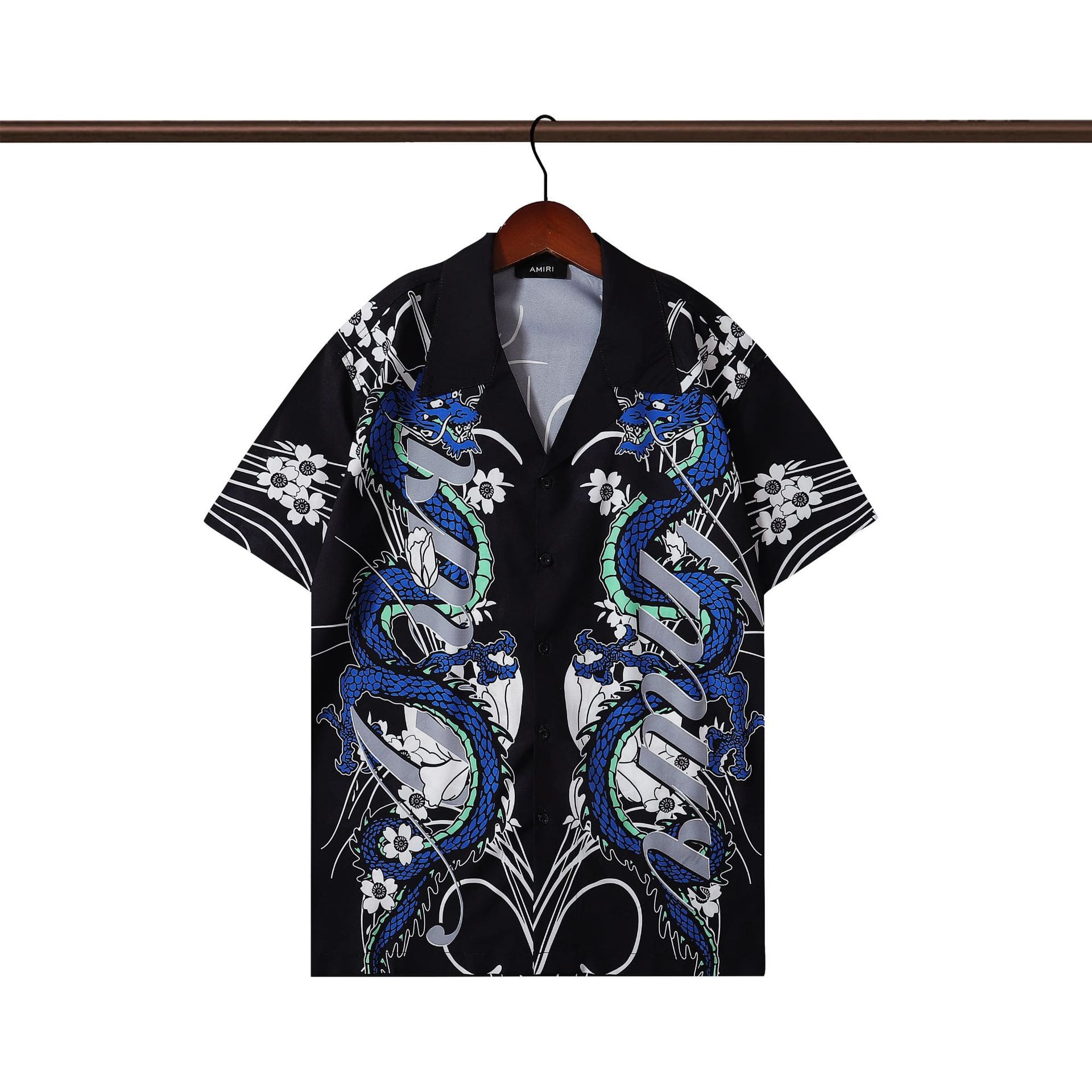 Casablanca Printed Beach Short Sleeve Shirt for Men Spring and Summer