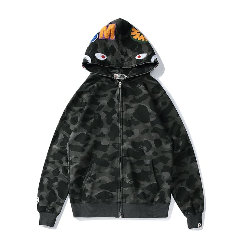 AAPE Ape Head Camouflage Zip Hoodie for Men and Women