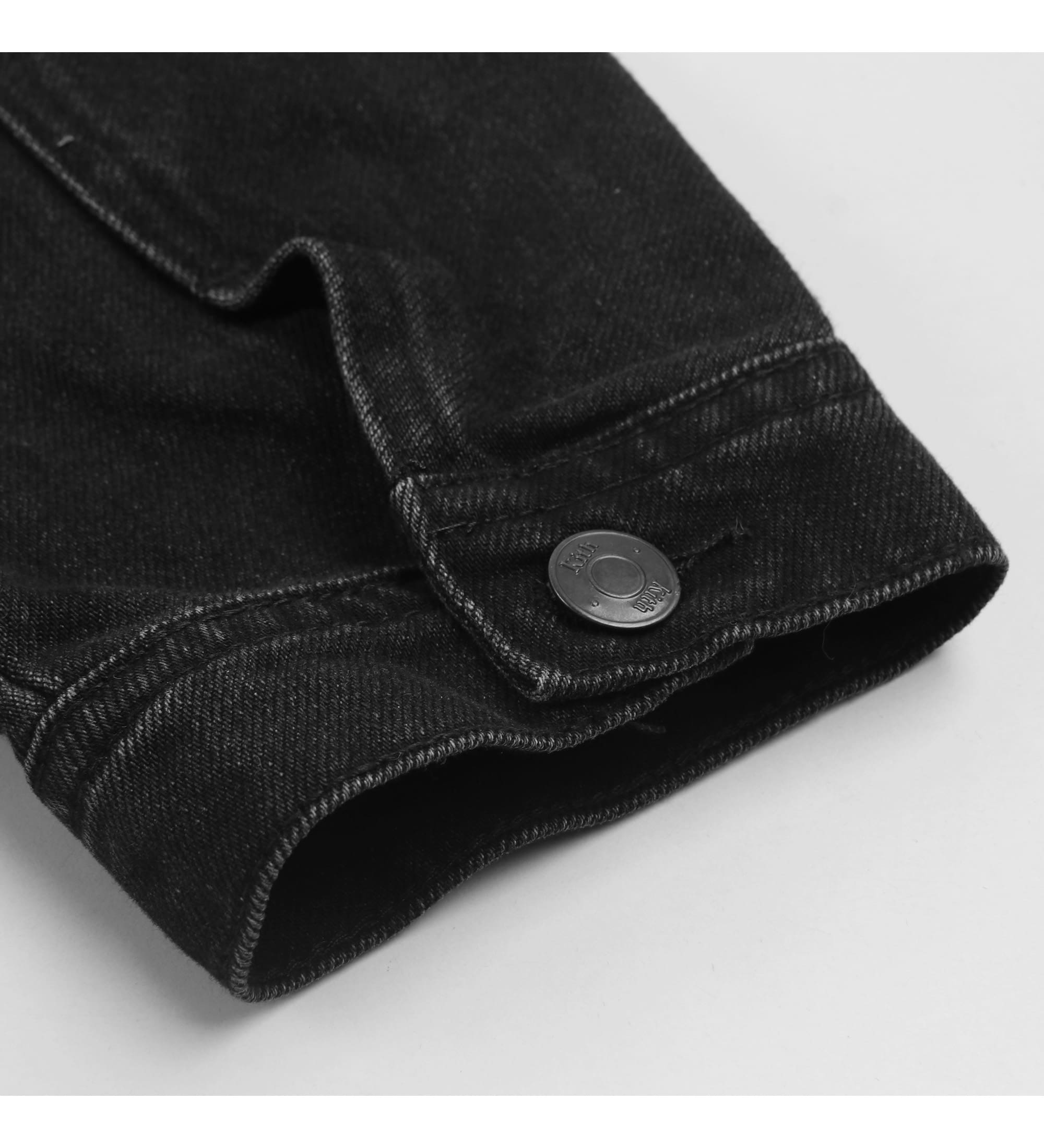 Kith washed black retro denim jacket coat men’s Maychao autumn and winter New loose lapel long sleeves cow quilt