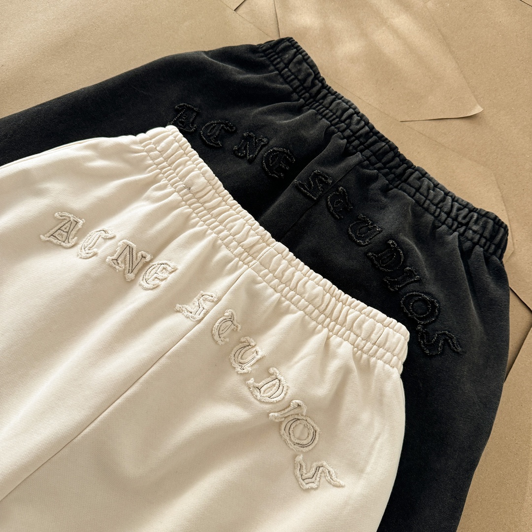 Top version AS 24SS autumn and winter New simple affixed cloth embroidered standard snow wash wide leg pants