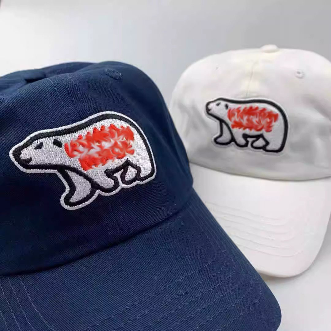 human made hat Japanese pig polar bear duck embroidered baseball cap soft top retro trendy peaked cap for women