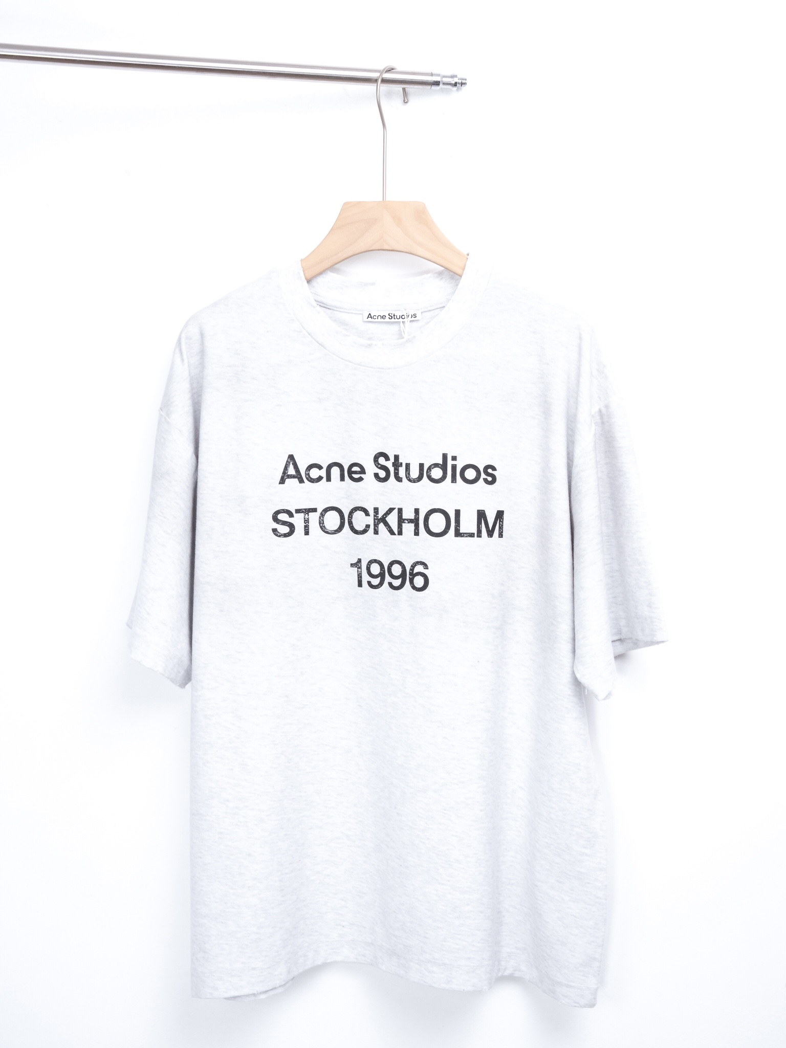 Top version AS 24SS 1996 series retro washed worn old version printed letter slub cotton long sleeve T-shirt