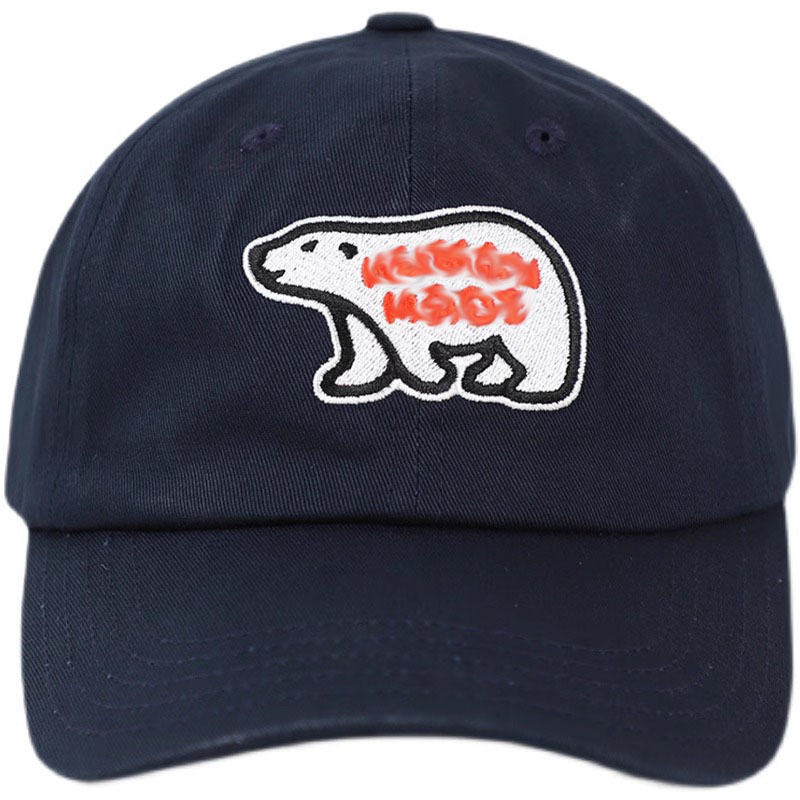 human made hat Japanese pig polar bear duck embroidered baseball cap soft top retro trendy peaked cap for women