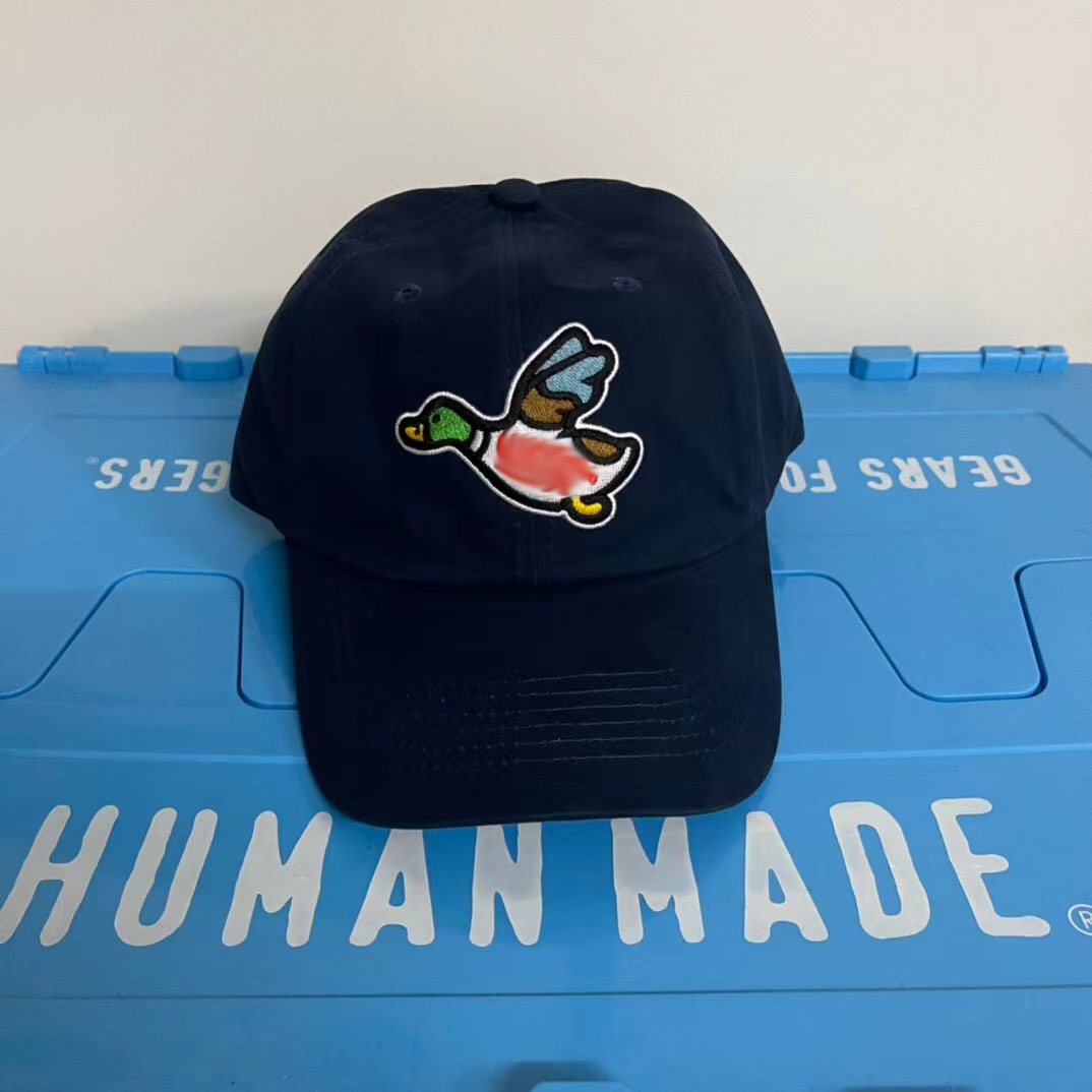 human made hat Japanese pig polar bear duck embroidered baseball cap soft top retro trendy peaked cap for women