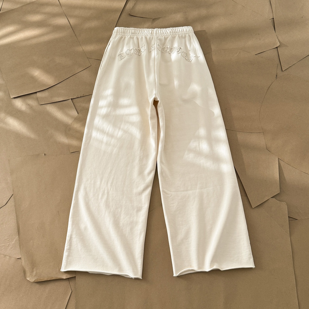 Top version AS 24SS autumn and winter New simple affixed cloth embroidered standard snow wash wide leg pants