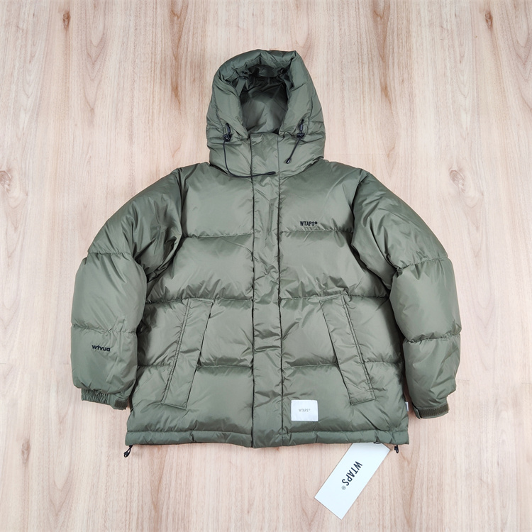 WTAPS mid-length down jacket Xishan Che Shawn Yue Japanese style white duck down thickened keep warm pure color hooded coat
